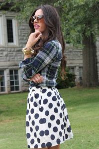 polka-dot-skirt-and-plaid-shirt